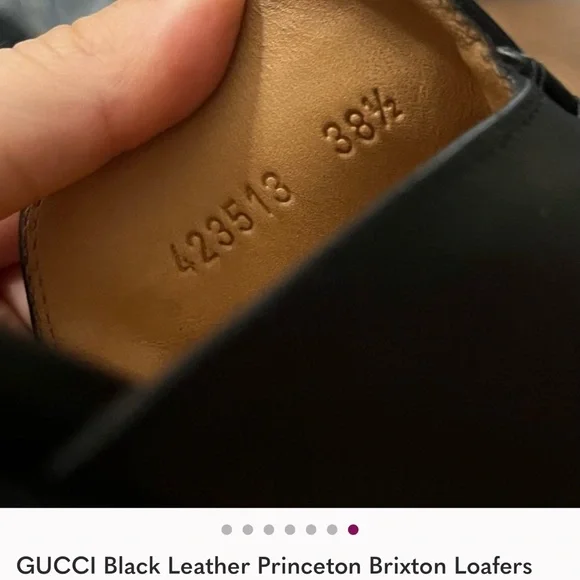 GUCCI Black Leather Princeton Brixton Loafers Mules Bit loafers Sz. 38.5 - Picture 5 of 6
